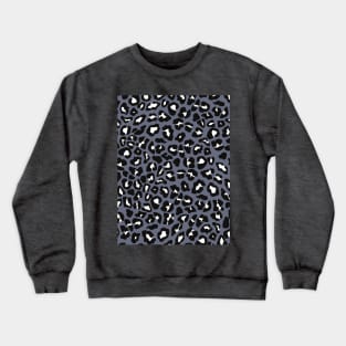 Grey, White and Black Leopard Spots Print Crewneck Sweatshirt